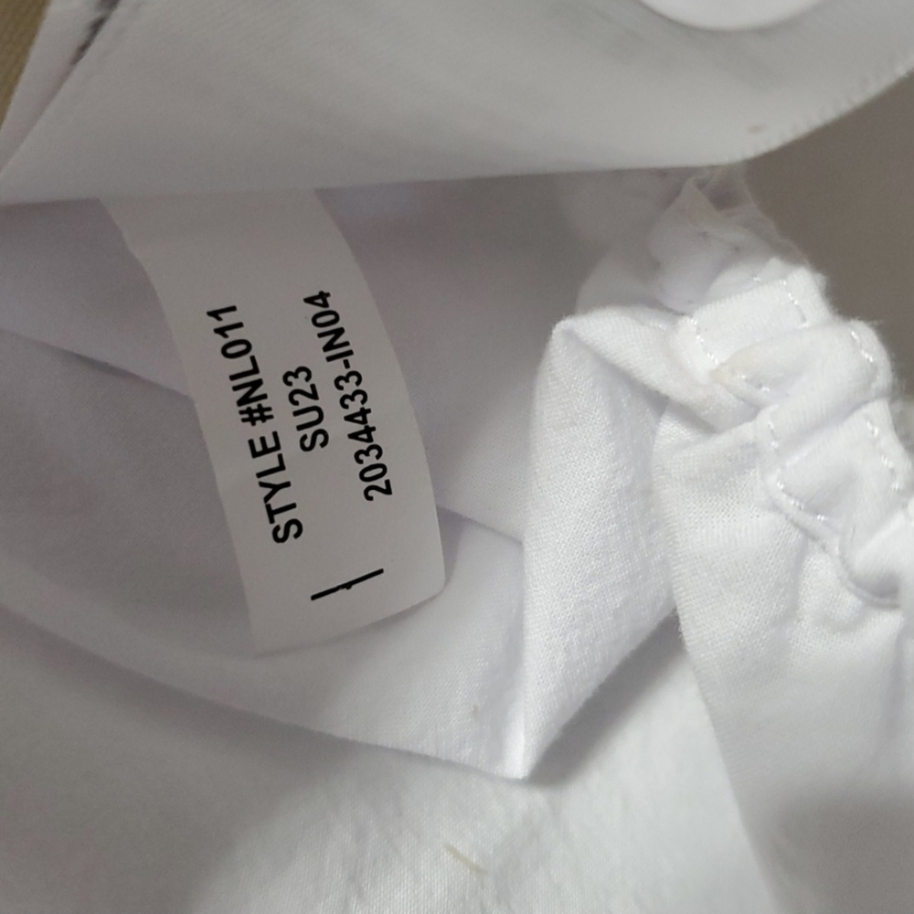 Madewell White Ruched Linen Crop Blouse with Yellow Accents - Picture 16 of 16